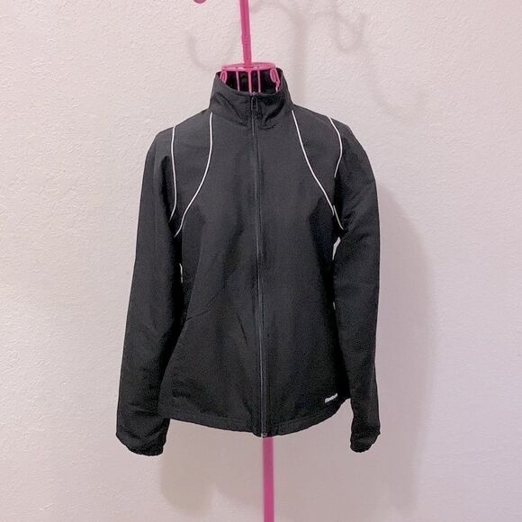 Reebok black and white fitted jacket woman’s size medium - Picture 3 of 16